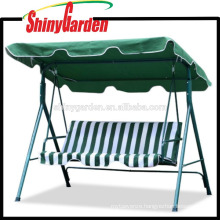 3 Person Seater Green Patio Large Outdoor Garden Swing Canopy With Weather Resistant Seat